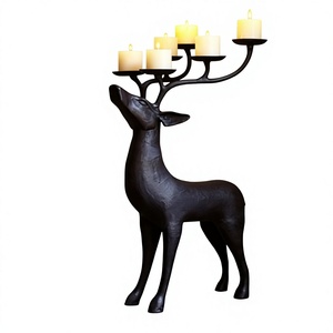 Black Coated Aluminum Reindeer Candle Holder-Luxury Design Handmade for Easter Home Decoration Low Price - Product Image 1