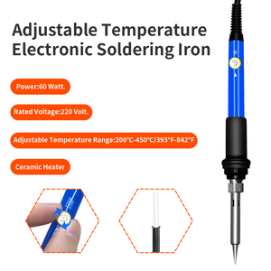 Kit de <span class=keywords><strong>fer</strong></span> à <span class=keywords><strong>souder</strong></span> électronique à température réglable 16 en 1 60W avec pointes à <span class=keywords><strong>souder</strong></span> et pompe à dessouder - Product Image 2