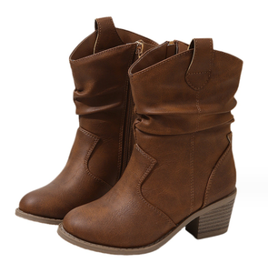 Nouvelles Arrivées Bottes d'Hiver en Caoutchouc et Peau de Porc pour Enfants, Bottes de Cowboy Personnalisées, Bottines pour Filles, Chaussures pour Garçons - Product Image 3