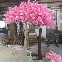 Pohon Sakura Sutra Buatan Tinggi Warna Pink Muda untuk Dekorasi Meja Pernikahan, Pohon Sutra Buatan untuk Acara Pesta