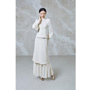 Conjunto de Blusa Clásica de Encaje ATHENA y Falda con Ribete de Encaje de Algodón, Estilo Vintage, Elegante y Romántico, Algodón (exterior) + Encaje Elástico (interior) KS52 - Product Image 1