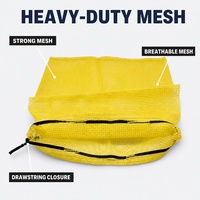 Sac en filet PP avec cordon de serrage pour oignons et pommes de terre, sac à légumes ventilé, couleur personnalisée, vente en gros