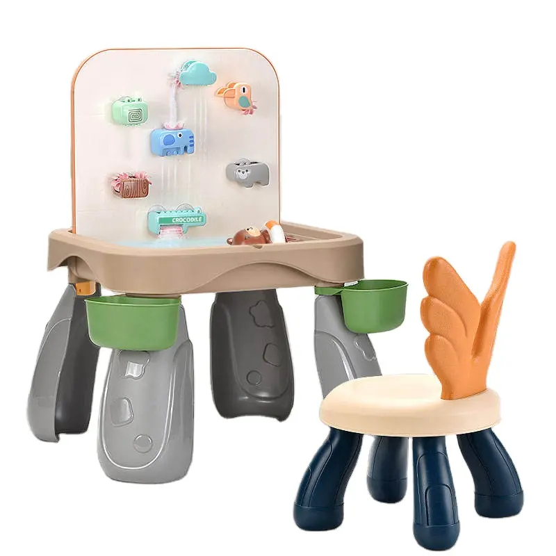 Çok İşlevli oyun su eğlenceli masa Diy yapı taşı oyunu Set su masa oyuncak çocuklar için bebek banyo oyunu oyuncak