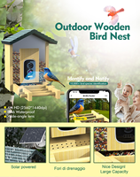 Mangeoire à oiseaux intelligente solaire Wifi AI avec identification, caméra HD 5MP, vision nocturne, étanche IP66, portable, en plastique écologique pour extérieur