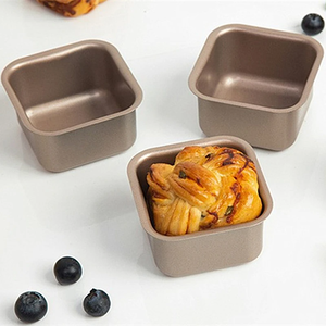 <b>Square</b> Mini Carbon Steel Cake Mould Non-stick Small Bread Toast Trays Baking Pan Multifunctional Mousse Cup Kitchen Baking <b>Tools</b> - Product Image 5