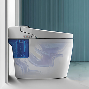 WC intelligent monobloc de haute qualité à prix abordable pour hôtel et maison, avec cuvette allongée, ouverture automatique et chasse d'eau à capteur - Product Image 2