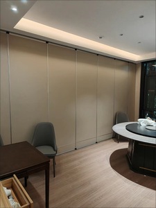 Particiones de pared plegables de madera modernas, divisiones móviles plegables deslizantes para auditorios de Iglesia, escuelas temporales enormes - Product Image 6