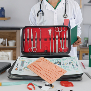 Kit de instrumentos de sutura quirúrgica, juego de Anatomía de sutura de silicona de 11 piezas, módulo de práctica de múltiples heridas para maniquíes de entrenamiento de práctica - Product Image 6