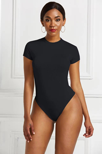 T-shirt de sortie pour femme, effet seconde peau, recyclé, gainant, col rond, manches courtes, type body - Product Image 4