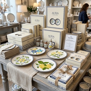 Juego de Platos de Cerámica Sicilianos al por Mayor, Vajilla de Porcelana Vintage con Calcomanía de Flores de Limón para Bodas, Restaurantes y Fiestas, Venta al por Menor - Product Image 5