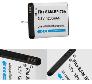 Batería de Iones de Litio BP-70A BP 70A BP70A de 1200 mAh para Cámara Digital Samsung, Batería ST66 ST700 ST88 <span class=keywords><strong>ES65</strong></span> MV800 PL120 PL170 ES80 - Product Image 1