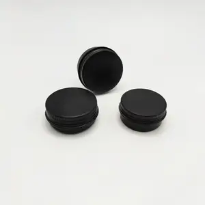 哑光黑色工业铝罐5g至250g化妆品用锡容器，用于胡须油和发蜡