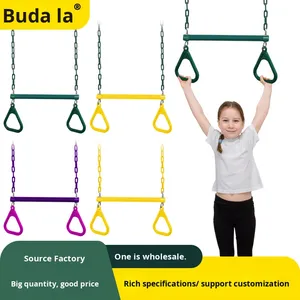 <span class=keywords><strong>Set</strong></span> di Corde Regolabili per Altalena a Trapeze, Barra in Ferro, Anelli da Ginnastica per Bambini, Parti per Parco Trampolino Interno/Esterno - Product Image 3