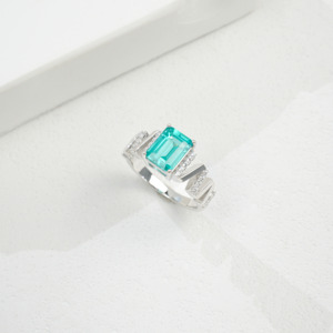 925 <b>Silver</b> Paraiba Color Green Beryl <b>Ring</b> sense of sophistication luxury Gifts for girl Jewelry Marriage proposal Anniversary L - Product Image 3