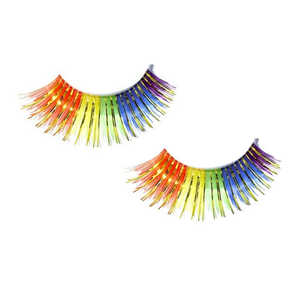 Lila, Grün und Gold Karneval Wimpern-Paar für festliche Feiern - Product Image 4