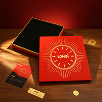 Boîte cadeau rigide rouge personnalisée avec logo, estampage à chaud or, boîte avec couvercle, emballage de luxe pour entreprise avec insert en mousse noire