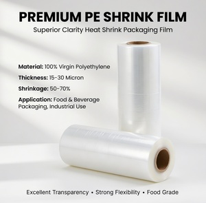 <span class=keywords><strong>Film</strong></span> thermorétractable souple en PE basse température 300m <span class=keywords><strong>x</strong></span> 50cm pour l'emballage d'eau minérale et de thé dans les supermarchés - Product Image 2