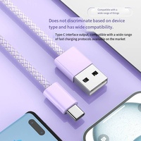 Câble de données Type-C DENIXI en gros, couleur macaron, câble de charge USB à charge rapide