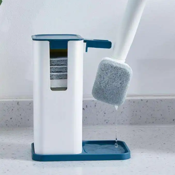 交換可能なキッチンブラシ自動液体追加クリーンブラシロングハンドルスポンジ食器洗い鍋ブラシセット