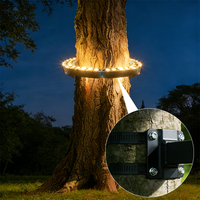 IP65 Wasserdichte Baumleuchte 12W Solar Schwarz Aluminium mit Spezieller Halterung für Gartenpfosten oder Baum-Akzentbeleuchtung