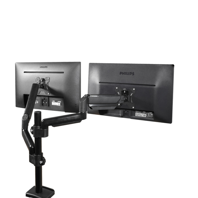 Eastmmy Dual Monitor Metal Stand, Heavy Duty Fully Adjustable Monitor Stand