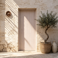 Porte intérieure en bois à panneau plat, finition PVC, étanche, style moderne et minimaliste, prix de gros pour projets d'appartements et d'hôtels
