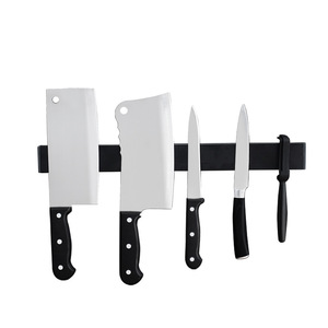 Magnetic Knife Holder Wall Mounted No Drill 304 Stainless Steel Black For Kitchen Knives And Cleavers - Product Image 1