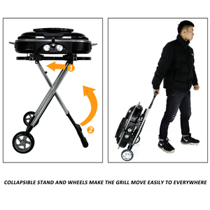 HOMFUL Outdoor Camping <strong>Bbq</strong> Grill <strong>Foldable</strong> Portable Trolley Barbecue Grill - Product Image 6