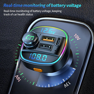 BT 5.3 FM Transmitter rảnh tay xe màu xanh răng modulator MP3 Máy nghe nhạc 22.5W USB siêu nhanh phí xe Kit đài phát thanh Adapter - Product Image 3