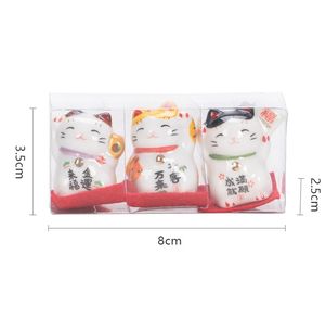 ตุ๊กตาญี่ปุ่นเครื่องลายครามขนาด3.5ซม. 3.5ซม. เซรามิกขนาดเล็กนำโชครูปปั้นแมวเนโกะสำหรับตกแต่งบ้านโรงแรมรถ - Product Image 6