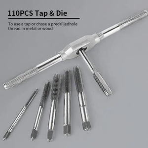 110pcs đa chức năng ống chủ đề hợp kim thép tap và Die Set cờ lê tay Metric chủ đề bên ngoài tay công cụ Kit tap và Die Set - Product Image 4
