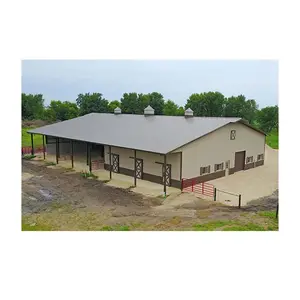 Plan préfabriqué de hangar de ferme de vache à structure en acier ferme de toit en acier hangar de vache à vendre