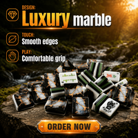 Jeu de Mahjong américain en marbre noir et or, 160 tuiles, 4 couches, acrylique, style NMJL, boutique de luxe, marque privée