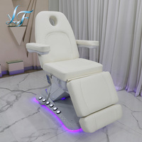 Table de massage électrique 3 moteurs réglable en hauteur, blanche, intégrée, pour soins du visage et traitements médicaux