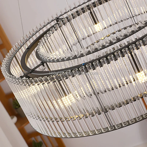 Suspension moderne en verre de <span class=keywords><strong>Murano</strong></span> pour salon, hôtel, <span class=keywords><strong>lustre</strong></span> rond en acier <span class=keywords><strong>noir</strong></span> avec tube de verre soufflé à la main - Product Image 5