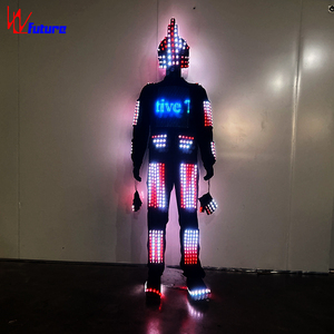 ชุดหุ่นยนต์เรืองแสง LED แฟชั่นผู้ชาย สีสันสดใส โปรแกรมได้ สำหรับการแสดงบนเวทีและการเต้น - Product Image 2