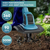 Cultivateur rotatif électrique portatif de qualité industrielle Hustech - Moteur sans balais, batterie au lithium, pour le desserrage du sol