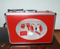 Kit d'évacuation d'urgence incendie 6 en 1 : hache de pompier/extincteur/couverture anti-feu/masque anti-feu 2 pièces/gants en coton