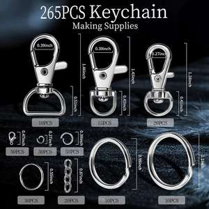 New DIY <b>Cross</b>-Border Special Supply 13-Grid Set Electroplated Key <b>Ring</b> Buckle Keychain Hardware Jewelry Material Model YS011 - Product Image 2