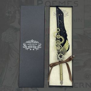 Juego de Bolígrafos Mecánicos con Diseño Retro Europeo en Caja de Regalo Individual, Ancho de Escritura de 0.5 mm, Material Metálico, Tinta Negra - Product Image 3