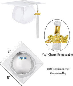 Uniforme escolar barato al por mayor blanco preescolar graduación gorra y vestido con 2024 borla graduación conjuntos jardín de infantes traje Unisex - Product Image 5