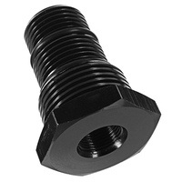 Suku cadang benang mobil konektor adaptor ulir penyaring bahan bakar aluminium hitam dengan 2 paking segel 5/8-24 hingga 3/4-16, 13/16-16, 3/4NPT