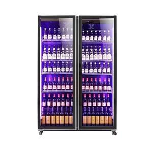 Dubbele deur koelkast met luchtkoeling, drankenpresentatiekast, verstelbare planken, wijn, bier, zelfbedieningsalcoholkoelkast - Product Image 2