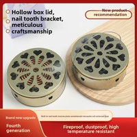 Support pour spirales anti-moustiques en acier inoxydable, ignifuge et anti-brûlure avec couvercle, compatible avec les encens chinois toutes saisons, pour usage domestique et extérieur