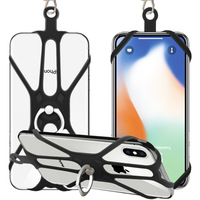 Cordon de cou en métal allié pour téléphone avec support anneau de maintien, sangle de cou détachable pour téléphone portable, sangle de cou OEM résistante aux bris