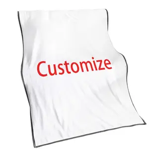 OEM personalizzato Design personalizzato in pile vuoto stampato foto 3D stampa digitale coperta personalizzata a sublimazione bianca con Logo