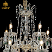 Bijouterie Nordic Home Lustre décoratif en cristal de luxe à double couche suspendu en laiton
