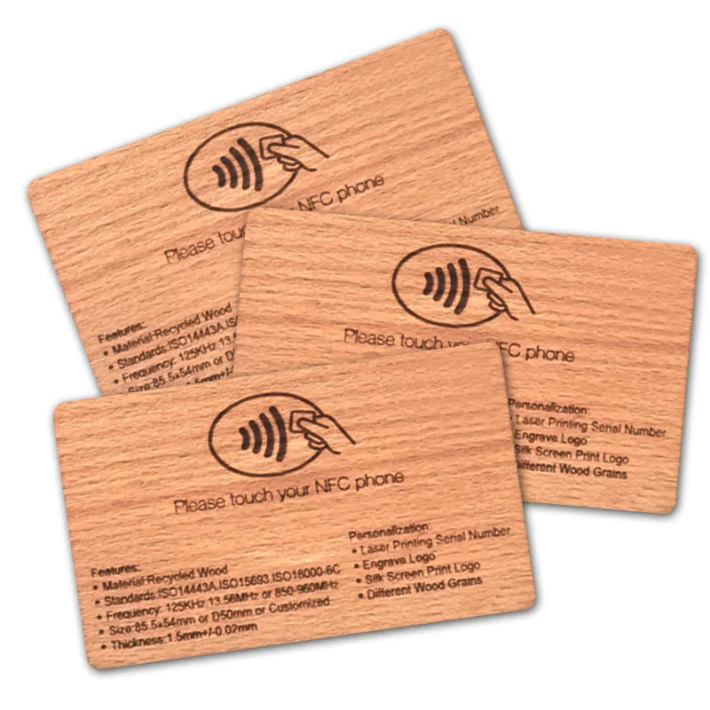 Customized printing Wood Laser Card Small Blank Wood Business Gift Cards