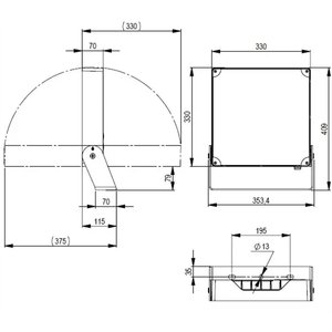 Faro LED da esterno Beghelli 38x46x12 cm con fascio asimmetrico - Product Image 2