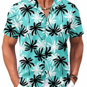 Chemise Tropicale Homme Séchage Rapide ODM Respirante Boutonnée Manches Courtes Imprimé Floral Col Montant Personnalisable Logo Personnalisé - Product Image 4